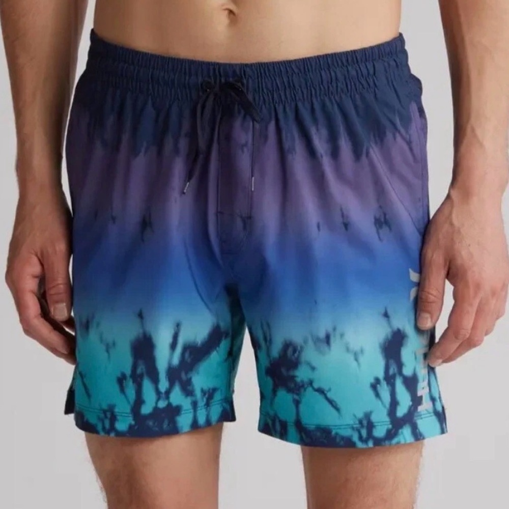 HURLEY Phantom Punta Arenas Volley Boardshorts Swim Lined Men’s Large Blue Logo